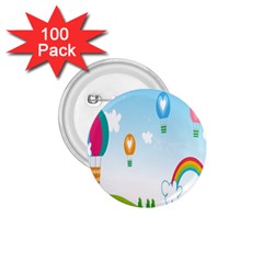 Landscape Sky Rainbow Garden 1 75  Buttons (100 Pack)  by Amaryn4rt