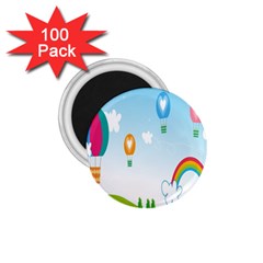 Landscape Sky Rainbow Garden 1 75  Magnets (100 Pack)  by Amaryn4rt