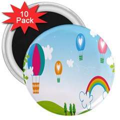 Landscape Sky Rainbow Garden 3  Magnets (10 Pack)  by Amaryn4rt