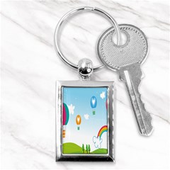 Landscape Sky Rainbow Garden Key Chains (rectangle)  by Amaryn4rt