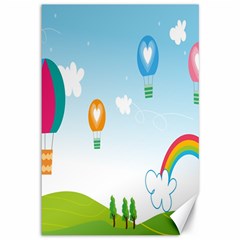 Landscape Sky Rainbow Garden Canvas 12  X 18   by Amaryn4rt