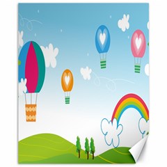 Landscape Sky Rainbow Garden Canvas 11  X 14   by Amaryn4rt