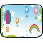 Landscape Sky Rainbow Garden Double Sided Fleece Blanket (Mini)  35 x27  Blanket Back