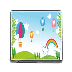 Landscape Sky Rainbow Garden Memory Card Reader (square) by Amaryn4rt