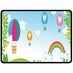 Landscape Sky Rainbow Garden Fleece Blanket (large)  by Amaryn4rt