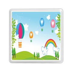 Landscape Sky Rainbow Garden Memory Card Reader (square)  by Amaryn4rt