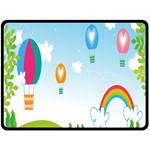 Landscape Sky Rainbow Garden Double Sided Fleece Blanket (Large)  80 x60  Blanket Front