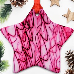 An Unusual Background Photo Of Black Swirls On Pink And Magenta Ornament (star) by Amaryn4rt