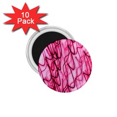 An Unusual Background Photo Of Black Swirls On Pink And Magenta 1 75  Magnets (10 Pack)  by Amaryn4rt