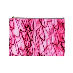 An Unusual Background Photo Of Black Swirls On Pink And Magenta Cosmetic Bag (large)  by Amaryn4rt