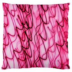 An Unusual Background Photo Of Black Swirls On Pink And Magenta Large Cushion Case (one Side) by Amaryn4rt