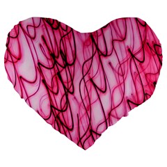 An Unusual Background Photo Of Black Swirls On Pink And Magenta Large 19  Premium Heart Shape Cushions by Amaryn4rt