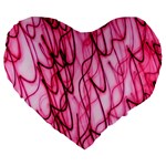 An Unusual Background Photo Of Black Swirls On Pink And Magenta Large 19  Premium Heart Shape Cushions Front