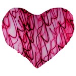 An Unusual Background Photo Of Black Swirls On Pink And Magenta Large 19  Premium Heart Shape Cushions Back