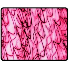 An Unusual Background Photo Of Black Swirls On Pink And Magenta Double Sided Fleece Blanket (medium)  by Amaryn4rt