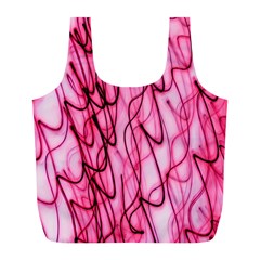 An Unusual Background Photo Of Black Swirls On Pink And Magenta Full Print Recycle Bags (l)  by Amaryn4rt