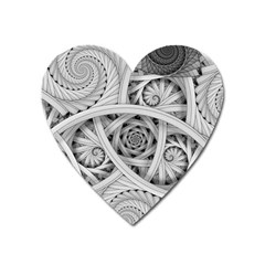 Fractal Wallpaper Black N White Chaos Heart Magnet by Amaryn4rt