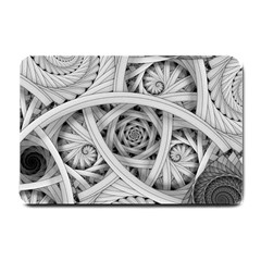 Fractal Wallpaper Black N White Chaos Small Doormat  by Amaryn4rt