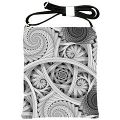 Fractal Wallpaper Black N White Chaos Shoulder Sling Bags by Amaryn4rt