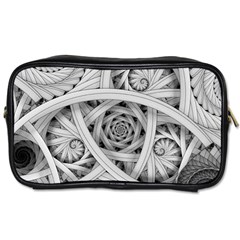 Fractal Wallpaper Black N White Chaos Toiletries Bags 2-side by Amaryn4rt