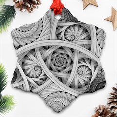 Fractal Wallpaper Black N White Chaos Snowflake Ornament (two Sides) by Amaryn4rt