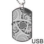 Fractal Wallpaper Black N White Chaos Dog Tag USB Flash (One Side) Front