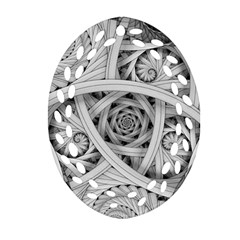 Fractal Wallpaper Black N White Chaos Oval Filigree Ornament (two Sides) by Amaryn4rt