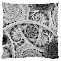 Fractal Wallpaper Black N White Chaos Large Cushion Case (two Sides) by Amaryn4rt