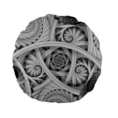 Fractal Wallpaper Black N White Chaos Standard 15  Premium Round Cushions by Amaryn4rt