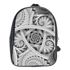 Fractal Wallpaper Black N White Chaos School Bags (xl)  by Amaryn4rt