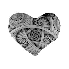 Fractal Wallpaper Black N White Chaos Standard 16  Premium Heart Shape Cushions by Amaryn4rt