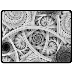 Fractal Wallpaper Black N White Chaos Double Sided Fleece Blanket (large)  by Amaryn4rt