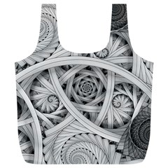 Fractal Wallpaper Black N White Chaos Full Print Recycle Bags (l)  by Amaryn4rt