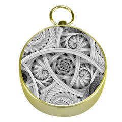 Fractal Wallpaper Black N White Chaos Gold Compasses by Amaryn4rt