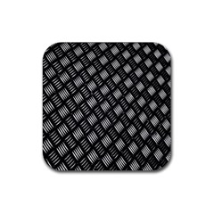 Abstract Of Metal Plate With Lines Rubber Coaster (square)  by Amaryn4rt