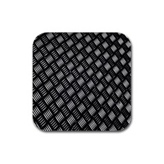 Abstract Of Metal Plate With Lines Rubber Square Coaster (4 Pack)  by Amaryn4rt