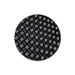 Abstract Of Metal Plate With Lines Rubber Round Coaster (4 Pack)  by Amaryn4rt