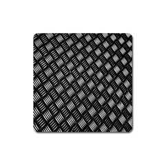 Abstract Of Metal Plate With Lines Square Magnet by Amaryn4rt