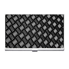 Abstract Of Metal Plate With Lines Business Card Holders by Amaryn4rt