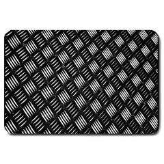 Abstract Of Metal Plate With Lines Large Doormat  by Amaryn4rt