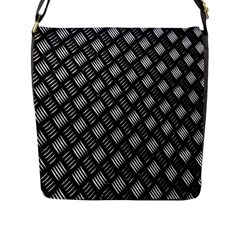 Abstract Of Metal Plate With Lines Flap Messenger Bag (l)  by Amaryn4rt