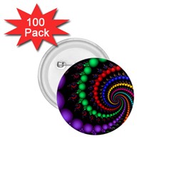 Fractal Background With High Quality Spiral Of Balls On Black 1 75  Buttons (100 Pack)  by Amaryn4rt