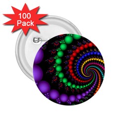 Fractal Background With High Quality Spiral Of Balls On Black 2 25  Buttons (100 Pack)  by Amaryn4rt