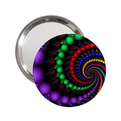 Fractal Background With High Quality Spiral Of Balls On Black 2 25  Handbag Mirrors by Amaryn4rt