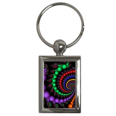 Fractal Background With High Quality Spiral Of Balls On Black Key Chains (rectangle)  by Amaryn4rt