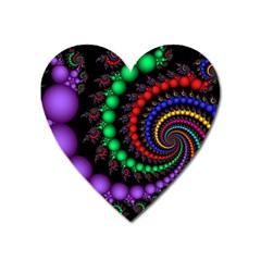 Fractal Background With High Quality Spiral Of Balls On Black Heart Magnet by Amaryn4rt