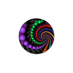 Fractal Background With High Quality Spiral Of Balls On Black Golf Ball Marker by Amaryn4rt