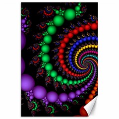 Fractal Background With High Quality Spiral Of Balls On Black Canvas 24  X 36  by Amaryn4rt