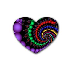 Fractal Background With High Quality Spiral Of Balls On Black Heart Coaster (4 Pack)  by Amaryn4rt