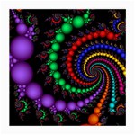 Fractal Background With High Quality Spiral Of Balls On Black Medium Glasses Cloth (2-Side) Back